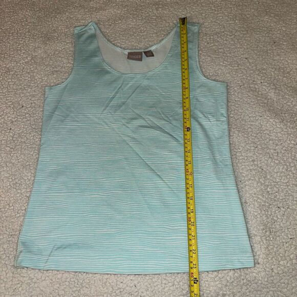 Chicos Women’s Bright Blue White Pattern Tank Top Size 1 (Small) - Picture 8 of 11